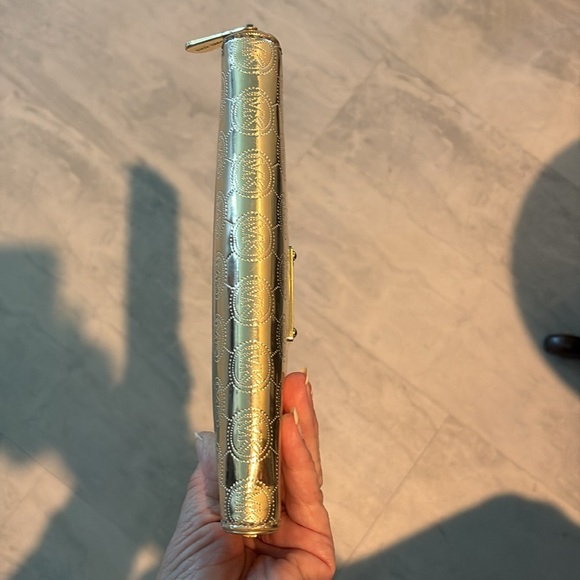 Michael Kors  wallet  long wallet  zippy wallet  leather  gold metallic monogram - Picture 8 of 17